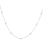 14K White Gold 2/1ctw Diamond by the Yard Necklace 18" 12 stations