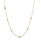 14K Yellow Gold 2/1ctw Diamond by the Yard Necklace 18" 12 stations
