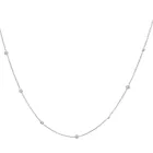 14K White Gold 1/1ctw Diamond by the Yard Necklace 18" 12 stations