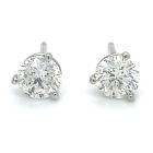 3 Prong Diamond Stud Earrings