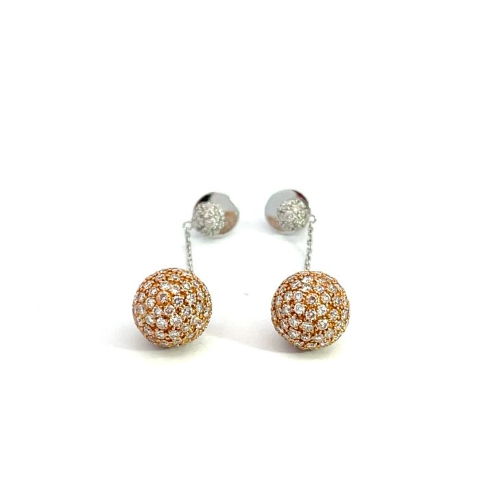 18K Two-Tone Diamond Earrings with 2.85ctw 18K Two-Tone Diamond Earrings with 2.85ctw