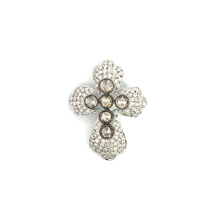 18K White Gold Diamond Cross Pendant with 2.97ctw 18K White Gold Diamond Cross Pendant with 2.97ctw