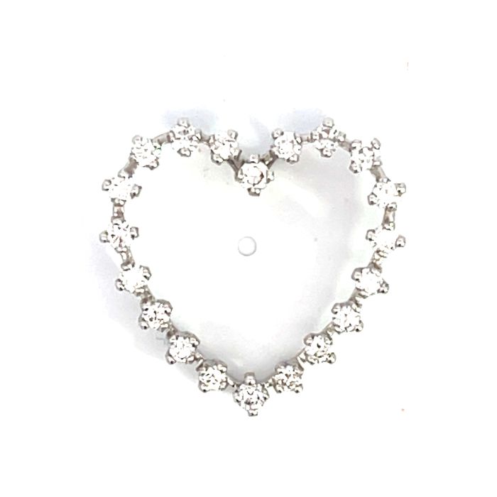 14K White Gold 1/1ctw Diamond Heart Pendant 14K White Gold 1/1ctw Diamond Heart Pendant