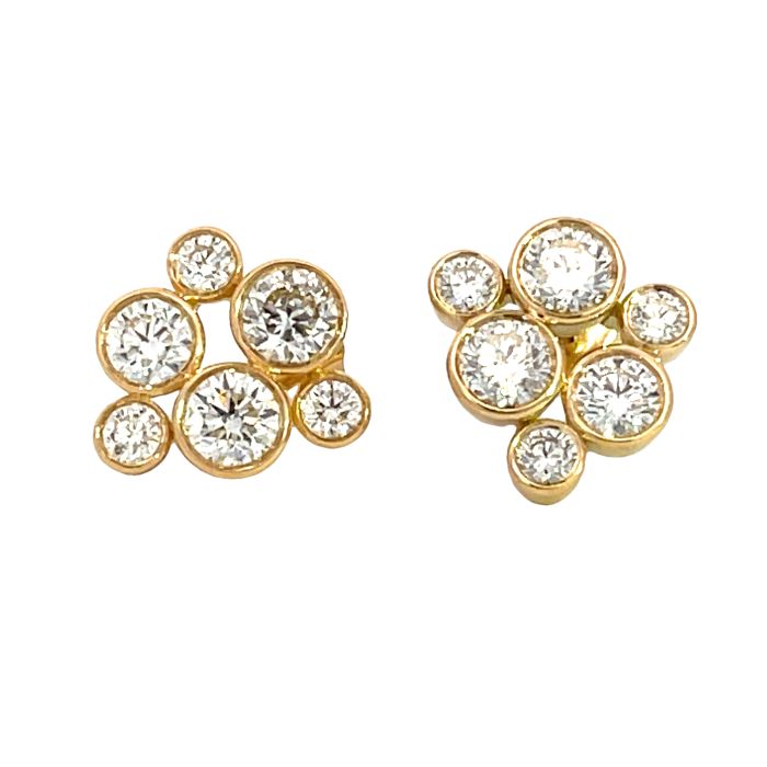 18K Yellow Gold 2/1ctw Diamond Bubble Earrings 18K Yellow Gold 2/1ctw Diamond Bubble Earrings