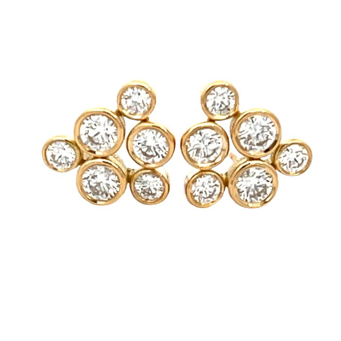 14K Yellow Gold 1/1ctw Diamond Bubble Earrings 14K Yellow Gold 1/1ctw Diamond Bubble Earrings