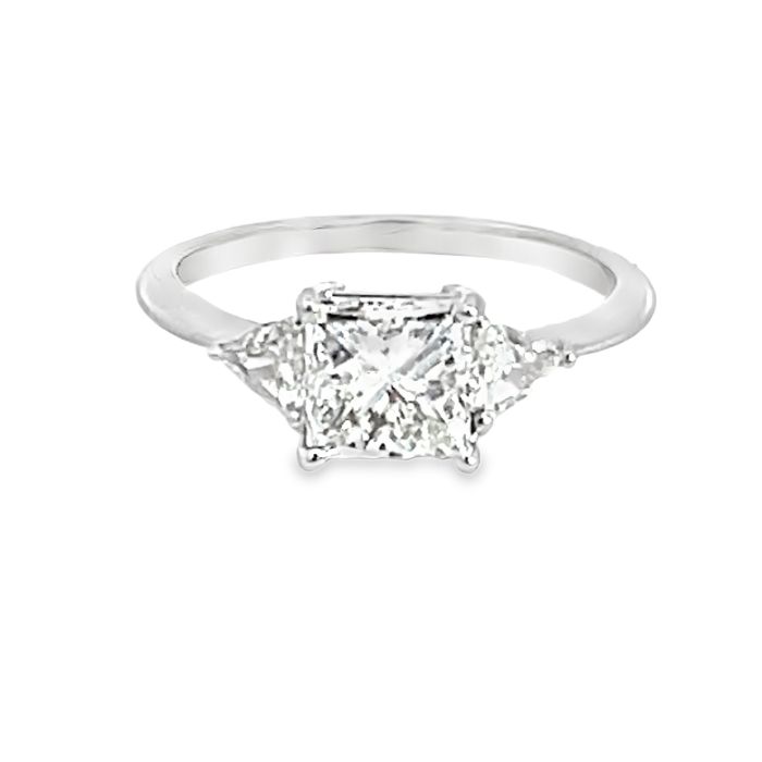 18K White Gold 1.83ctw Diamond Engagement ring with Princess GIA 14615526 1.51ct E VS1 EXVG Faint 18K White Gold 1.83ctw Diamond Engagement ring with Princess GIA 14615526 1.51ct E VS1 EXVG Faint