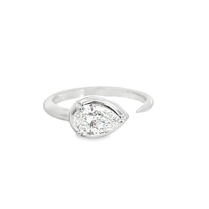 18K White Gold GIA 7211732357 1.03ctw Pear FI1 VGVG None Diamond Claw Ring 18K White Gold GIA 7211732357 1.03ctw Pear FI1 VGVG None Diamond Claw Ring