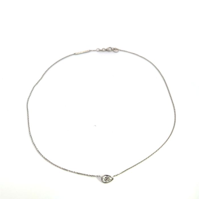 18K White Gold Necklace with GIA 2161935314 Pear 0.70 GVS1 18K White Gold Necklace with GIA 2161935314 Pear 0.70 GVS1