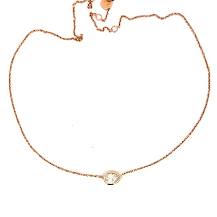 18K Rose Gold Necklace with GIA 2161935278 Pear 0.70 DVS1 18K Rose Gold Necklace with GIA 2161935278 Pear 0.70 DVS1