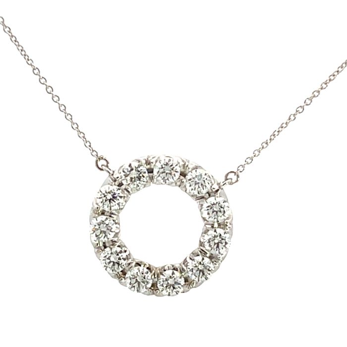 18K White Gold 2.29ctw Diamond Circle Pendant 18K White Gold 2.29ctw Diamond Circle Pendant