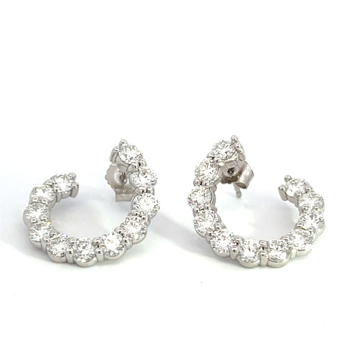 14K White Gold 3.00ctw Diamond Twist Hoops 14K White Gold 3.00ctw Diamond Twist Hoops