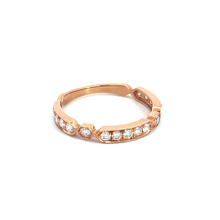 18K Rose Gold Band with 0.53ctw Diamonds 18K Rose Gold Band with 0.53ctw Diamonds