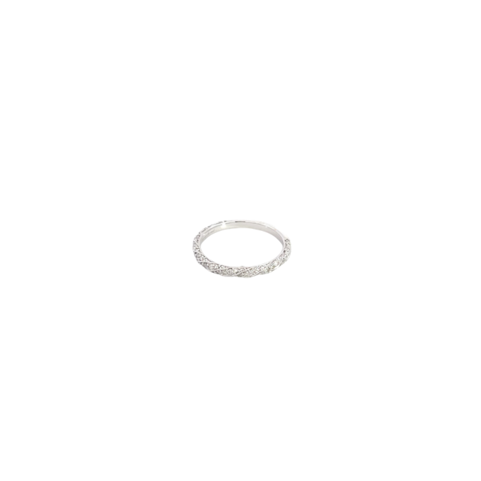 14K White Gold 3/8ctw Diamond Twist Pave Band 14K White Gold 3/8ctw Diamond Twist Pave Band