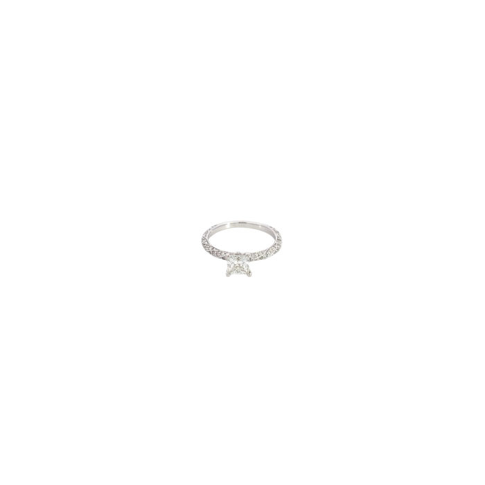 14K White Gold 1 1/3ctw Diamond Twist Pave Engagement Ring GIA 3285655642 Princess .91 FSI1 EXVG None 14K White Gold 1 1/3ctw Diamond Twist Pave Engagement Ring GIA 3285655642 Princess .91 FSI1 EXVG None