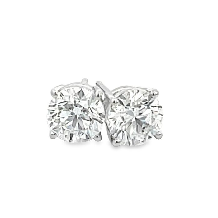 14K White Gold 4.08ctw Diamond stud Earrings GIA 1232677143 Round 2.05 JI1 EXEXEX Medium, 5172444281 Round 2.03 ISI2 VGGDEX Fair 14K White Gold 4.08ctw Diamond stud Earrings GIA 1232677143 Round 2.05 JI1 EXEXEX Medium, 5172444281 Round 2.03 ISI2 VGGDEX Fair
