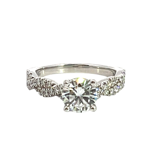 Henri Daussi 14K White Gold 0.40ctw Semi-Mount Henri Daussi 14K White Gold 0.40ctw Semi-Mount