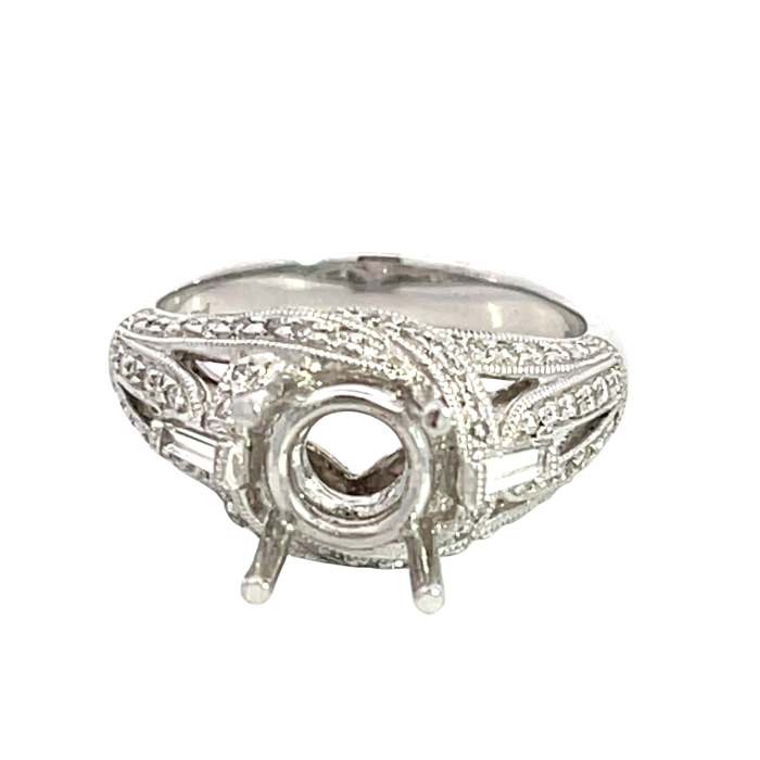 18K White Gold 3/8ctw Diamond Semi Mount Ring 18K White Gold 3/8ctw Diamond Semi Mount Ring