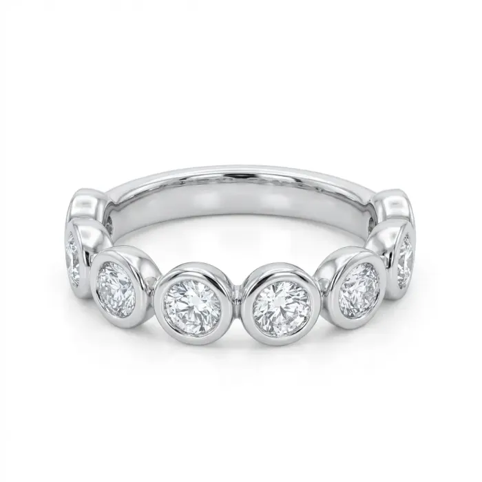 18K White Gold 1.90ctw Diamond Bezel Set Band 18K White Gold 1.90ctw Diamond Bezel Set Band