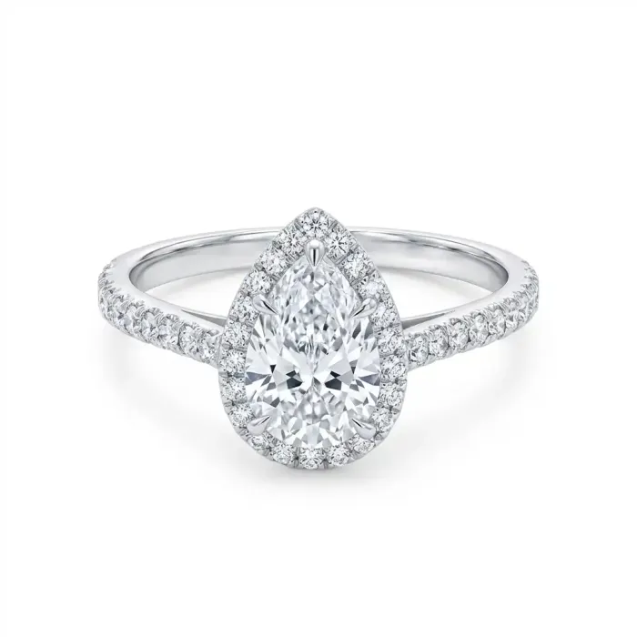 Tiffany & Co. Platinum 1.31ctw Diamond Soleste Engagement Ring with Pear 1.03 EVVS1 Tiffany & Co. Platinum 1.31ctw Diamond Soleste Engagement Ring with Pear 1.03 EVVS1