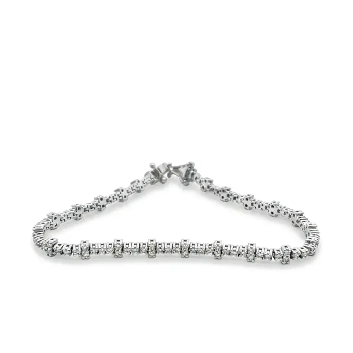 14K White Gold 2/1ctw Diamond Stacked Bracelet 14K White Gold 2/1ctw Diamond Stacked Bracelet