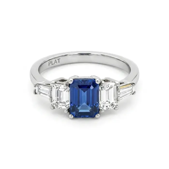 Platinum 0.60ctw Diamond 1.04ctw Sapphire 0.20ctw Diamond Ring Platinum 0.60ctw Diamond 1.04ctw Sapphire 0.20ctw Diamond Ring