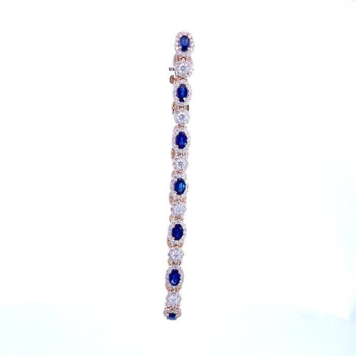 14K Yellow Gold 1.55ctw Diamond 3.91ctw Sapphire Bracelet 14K Yellow Gold 1.55ctw Diamond 3.91ctw Sapphire Bracelet