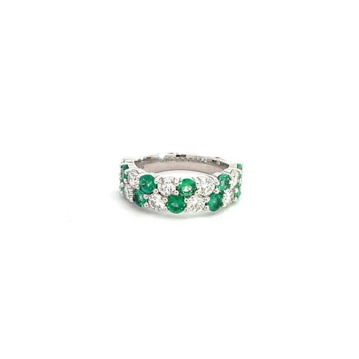 14K White Gold 1.52ctw Diamond 1.08ctw Emerald Rings 14K White Gold 1.52ctw Diamond 1.08ctw Emerald Rings