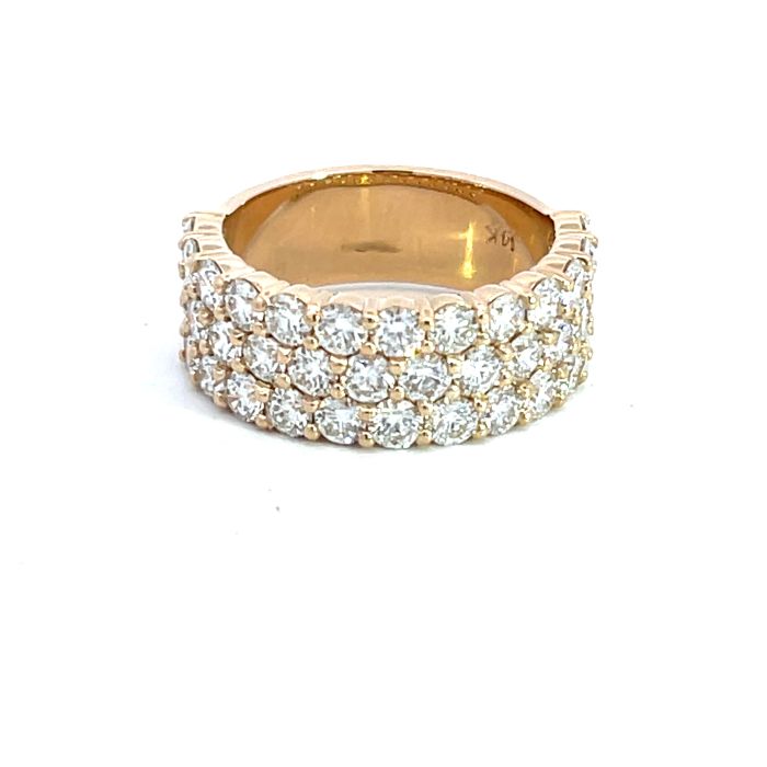 14K Yellow Gold 4/1ctw Diamond 3 row Diamond band size 7 14K Yellow Gold 4/1ctw Diamond 3 row Diamond band size 7