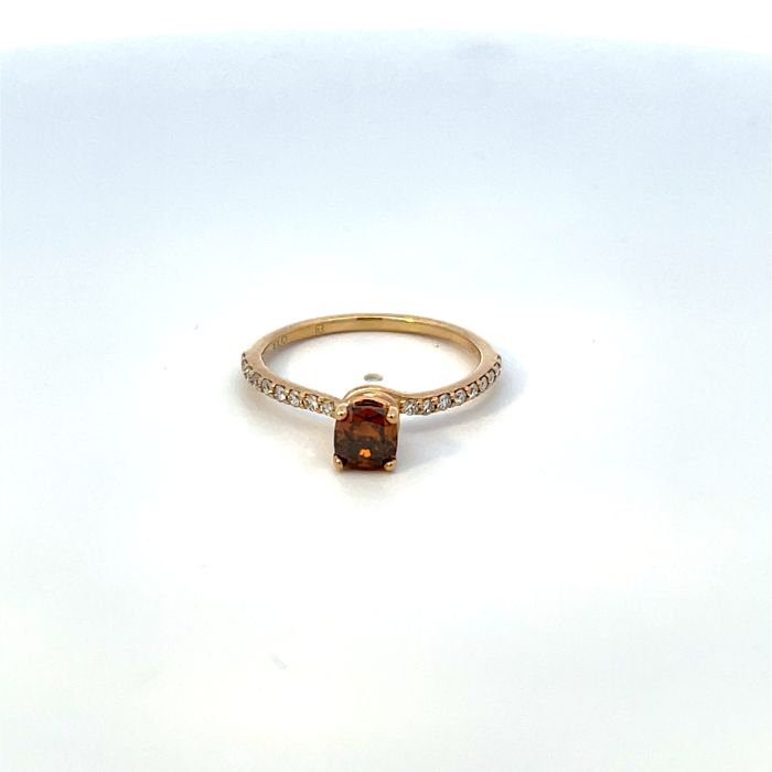 14K Yellow Gold 0.59ctw Fancy Brown Diamond 0.17ctw Diamond Ring Size 6 14K Yellow Gold 0.59ctw Fancy Brown Diamond 0.17ctw Diamond Ring Size 6