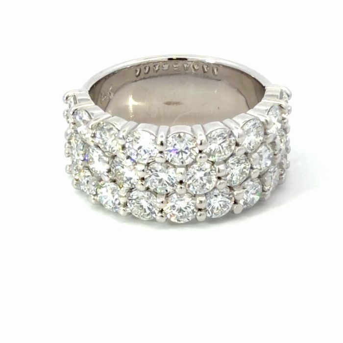 14K White Gold 4/1ctw Diamond 3 row Diamond band size 7 14K White Gold 4/1ctw Diamond 3 row Diamond band size 7