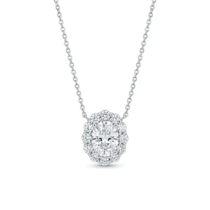 18K White Gold 0.00ctw Diamond Pendant with GIA 2125618060 1.13 Oval DVS1 EXEX Strong center 18K White Gold 0.00ctw Diamond Pendant with GIA 2125618060 1.13 Oval DVS1 EXEX Strong center