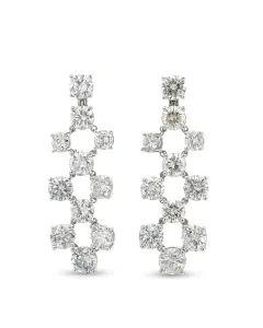 14K White Gold 11.89ctw Diamond Chandelier Earrings
