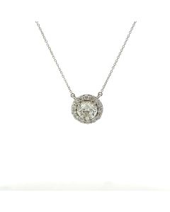 14K White Gold 2.56ctw Diamond Framed Pendant with 2.05ctw HI2 VGEXEX None GIA 1232921824 diamond