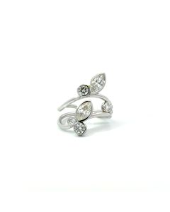 18K White Gold 1.75ctw Marquise Center Diamond Double Shank ring
