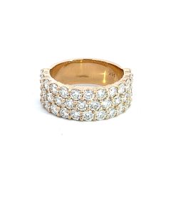 14K Yellow Gold 4/1ctw Diamond 3 row Diamond band size 7