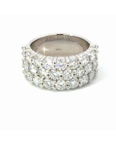 14K White Gold 4/1ctw Diamond 3 row Diamond band size 7