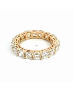 14K Yellow Gold 5.63ctw Cushion Diamond Eternity ring size 6.5