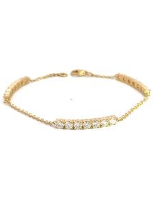 14K Yellow Gold 2.75ctw Diamond Bar Bracelet on the chain 7"