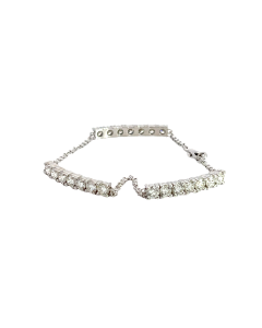 14K White Gold 2.75ctw Diamond Bar Bracelet on the chain 7"