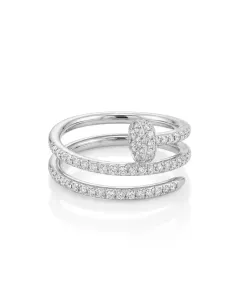 Cartier 18K White Gold .85ctw Juste un Clou Classic Model Pave Claw Ring
