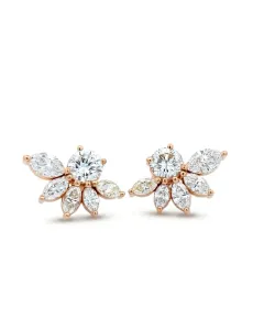 14K Yellow Gold 2.98ctw Diamond Marquise Cluster Earrings