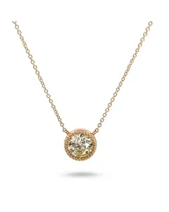 14K Yellow Gold Diamond Milgrain Pendant with  GIA 2233504633 1.17 Old Euro OP I1 VGVG None