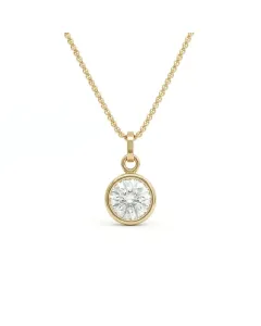 14K Yellow Gold 2.44ctw Diamond Solitaire Pendant GIA 5232572282 Circular Brilliant 2.44 LVS1 GDFA Faint