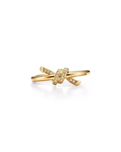 Tiffany & Co 18K Yellow Gold .05ct  Knot Ring