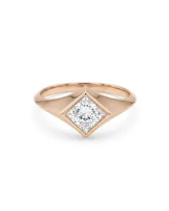 14K Yellow Gold 1.03ct Princess Diamond Knife Edge ring size 6.5