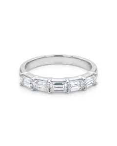 14K White Gold 1.05ctw Baguette Diamond Band size 6.5