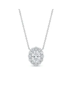 18K White Gold 1.47ctw Diamond Pendant with GIA 13551491 1.02 Oval DVS2 GDGD None center