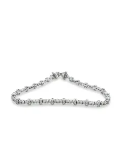 14K White Gold 2/1ctw Diamond Stacked Bracelet