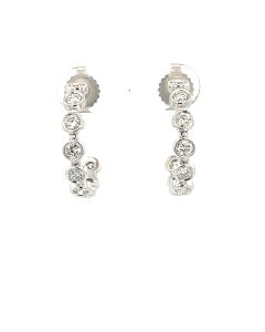 14K Yellow Gold 1 1/4ctw Diamond Bezel J Hoops