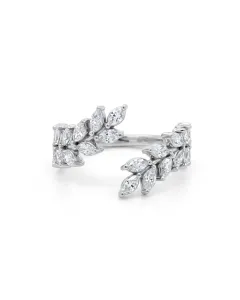 14K White Gold 1.20ctw Diamond Marquise Vine Ring